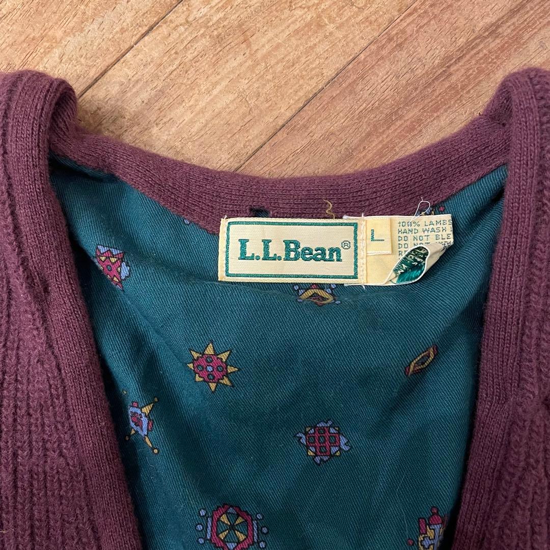 L.L.Bean コーデュロイ カーディガン バーガンディ