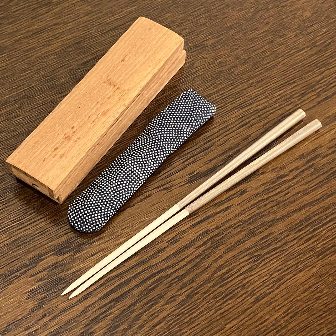 純銀　箸　ポータブル　年代物　いづみ屋