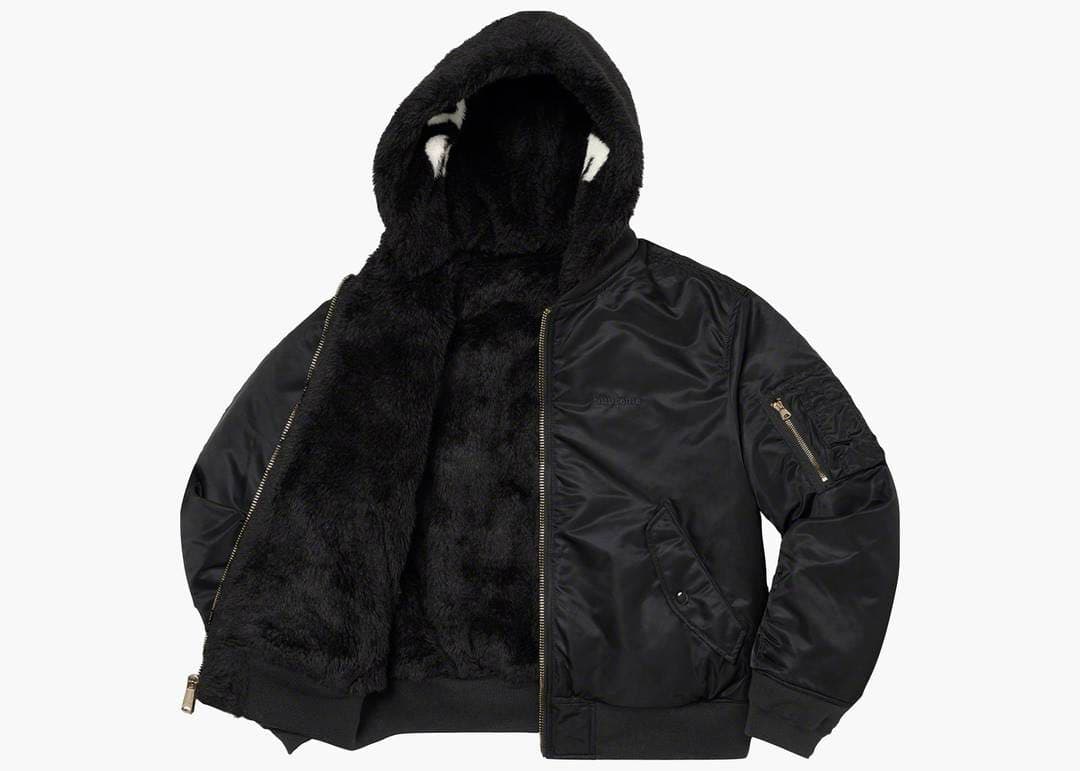 岩田剛典着Supreme Faux Fur Reversible MA-1