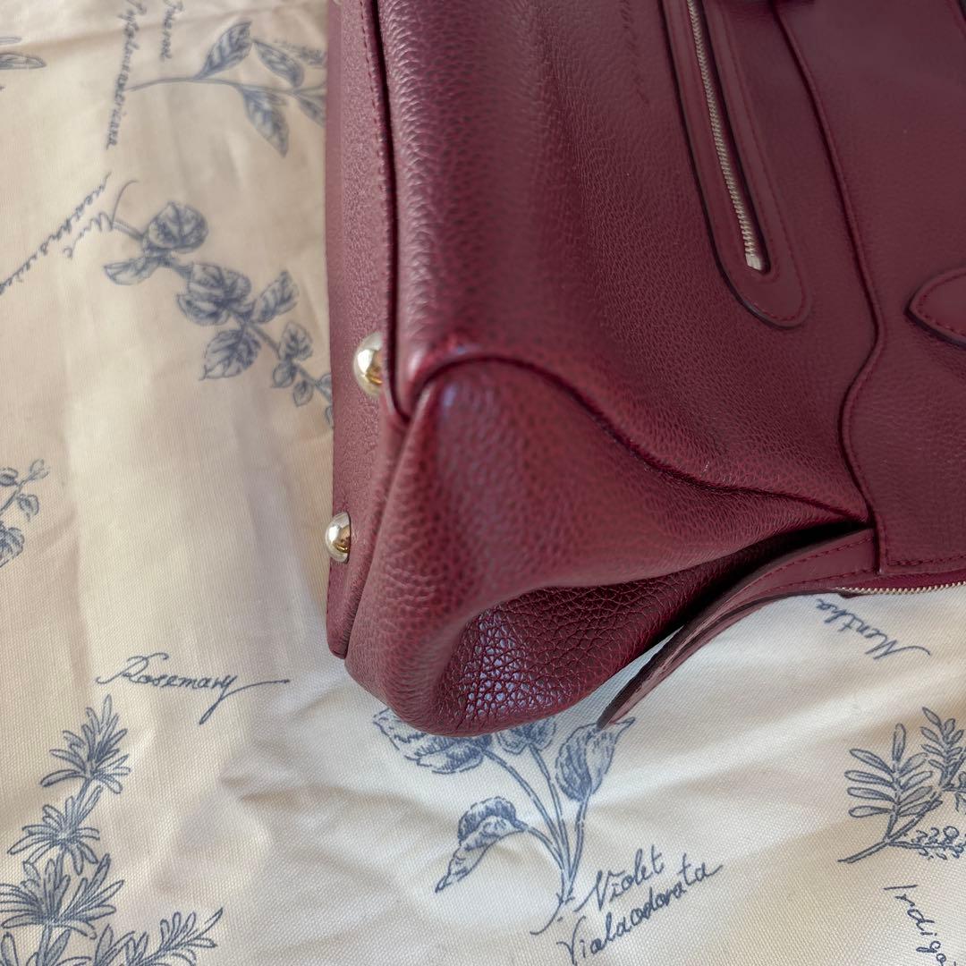 ふ*ん様 ロンシャン2WAYバッグ　シボ革　ワインレッド