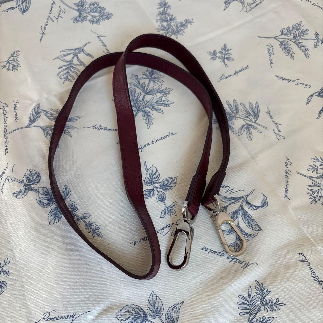 ふ*ん様 ロンシャン2WAYバッグ　シボ革　ワインレッド