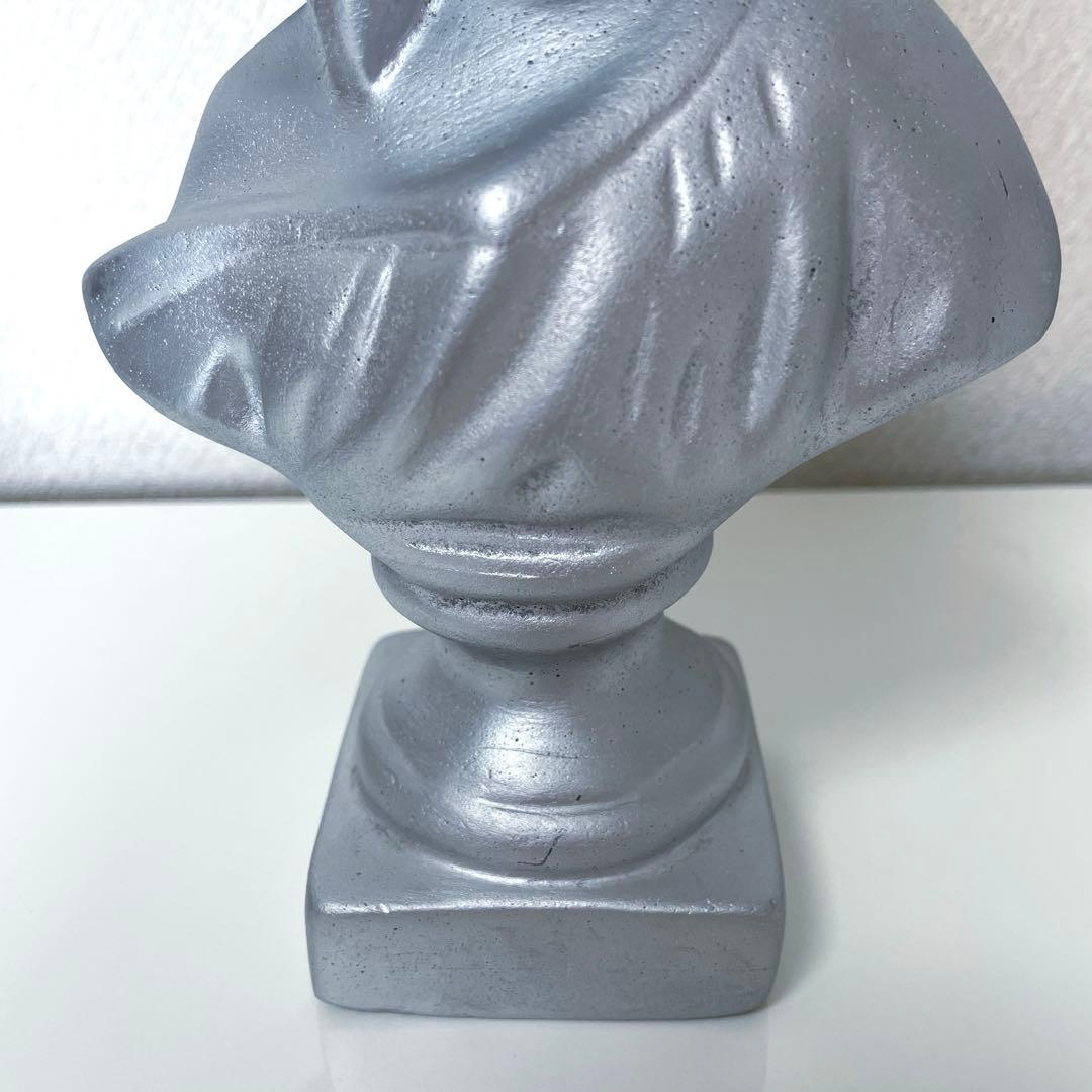 フレンチ胸像石膏像　イタリア帽子少女像　人物像　置物　シャビー　ウェディング