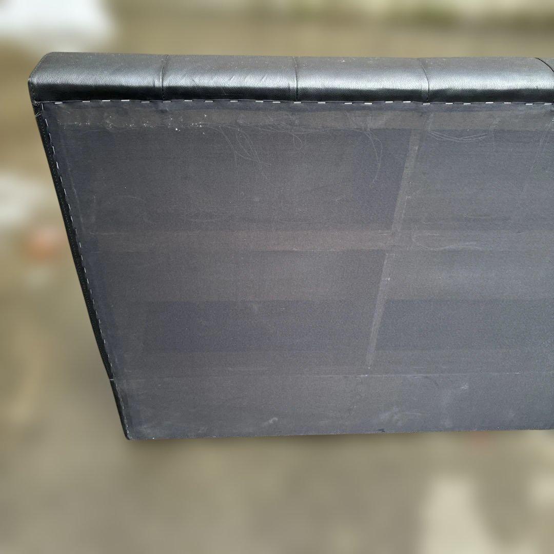 【送料込み】カフェ風 2人掛け ブラックレザーソファー ベンチシート