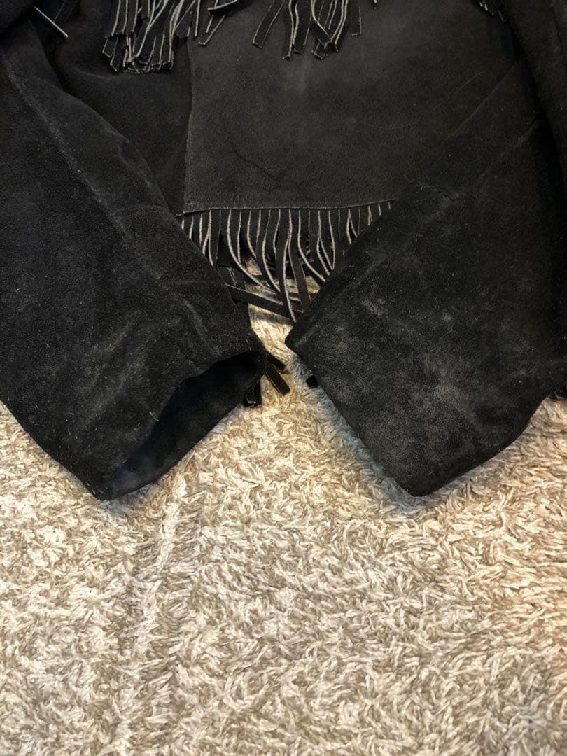Schott ショット　スエード　フリンジ　レザー　　ジャケット　ブラック