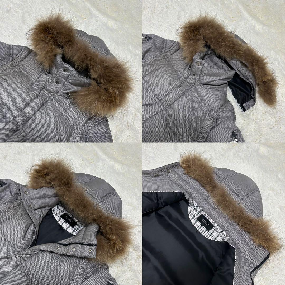 【極美品/L】バーバリーブラックレーベル 4way ダウンジャケット 肉厚 灰色