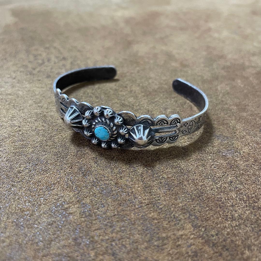 a7162 ナバホ族 フレッドハーヴィー ターコイズ バングル