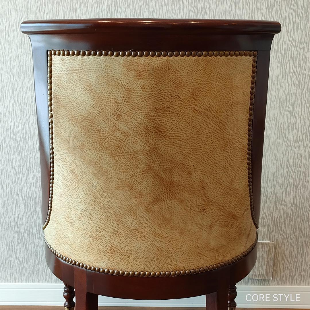 希少　ヒッコリーチェア　キャスター付き　クラシック家具　太鼓鋲①