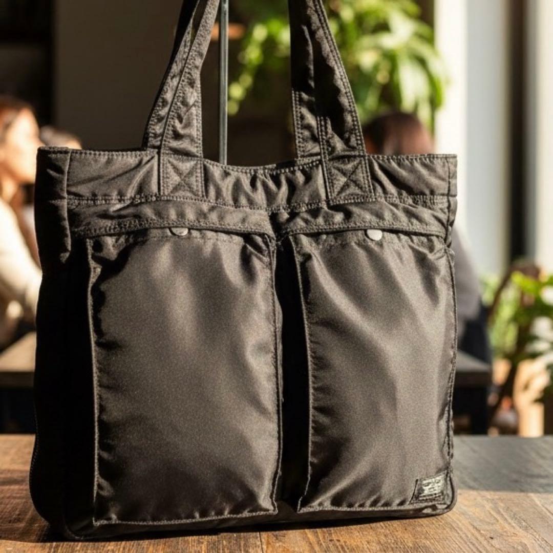 人気✨ポーター タンカー トートバッグ2way マチ拡張 ブラック　A4可能