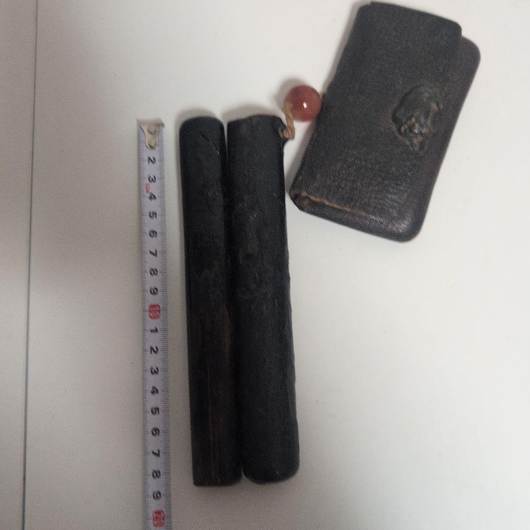 時代物　煙草入れ　煙管入れ　瑪瑙付き紐　古美術　煙管パイプ　キセル　メノウ石