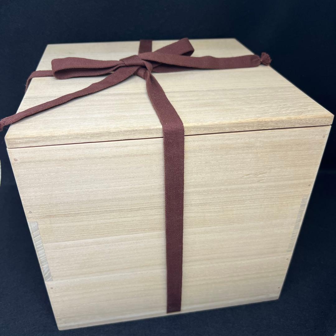 中国清時代　新渡青花雲龍図　水指　木箱付直径20㎝　トサエ東な7-1011☆2F