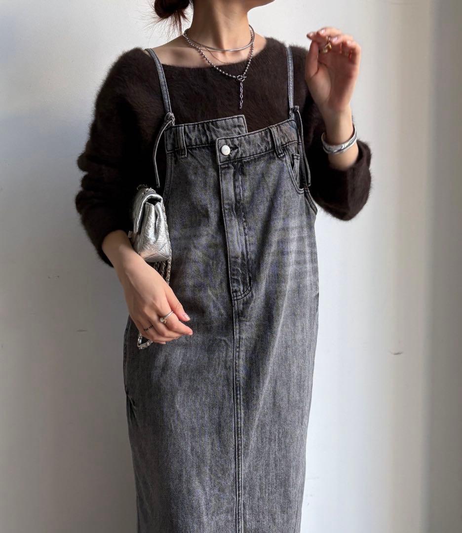 DOUDOU 裾フリンジジャンスカ