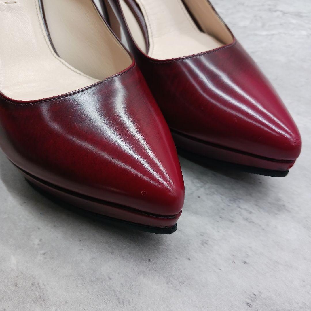 ✨極美品✨ プラダ レディース レザー パンプス ワインレッド 36