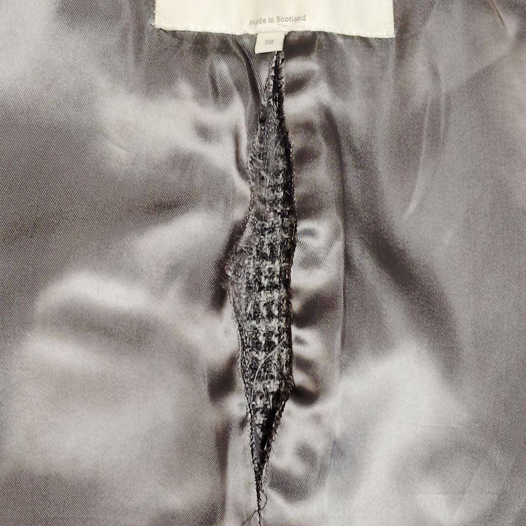 美品 マッキントッシュ グレンチェック ダブル チェスターコート 千鳥柄 38