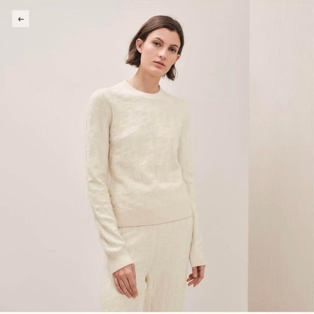 新品未使用　エルメス　ロングスリーブニットHモチーフ　40