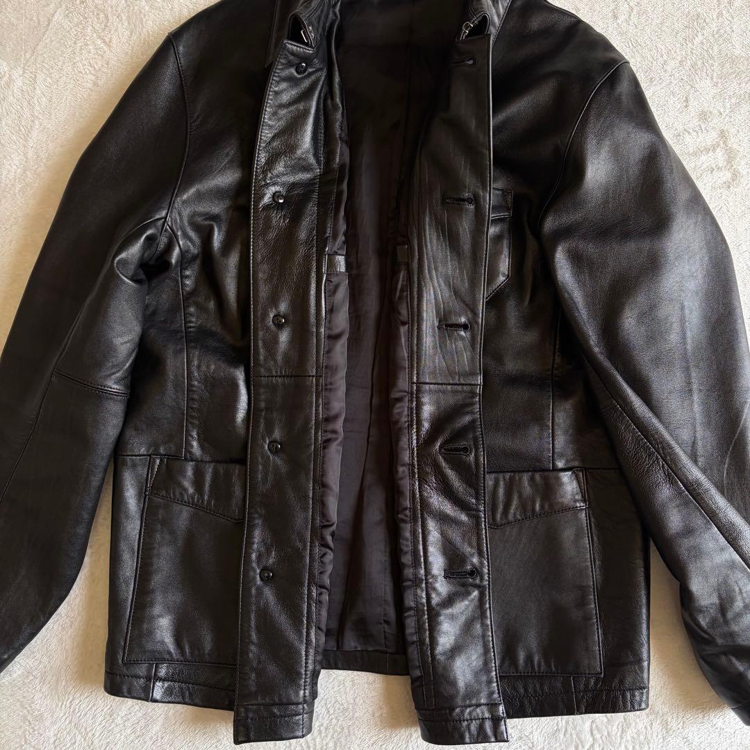 【美品】AVIREXレザーカーコート ハーフコートメンズ M ユニセックス 女性