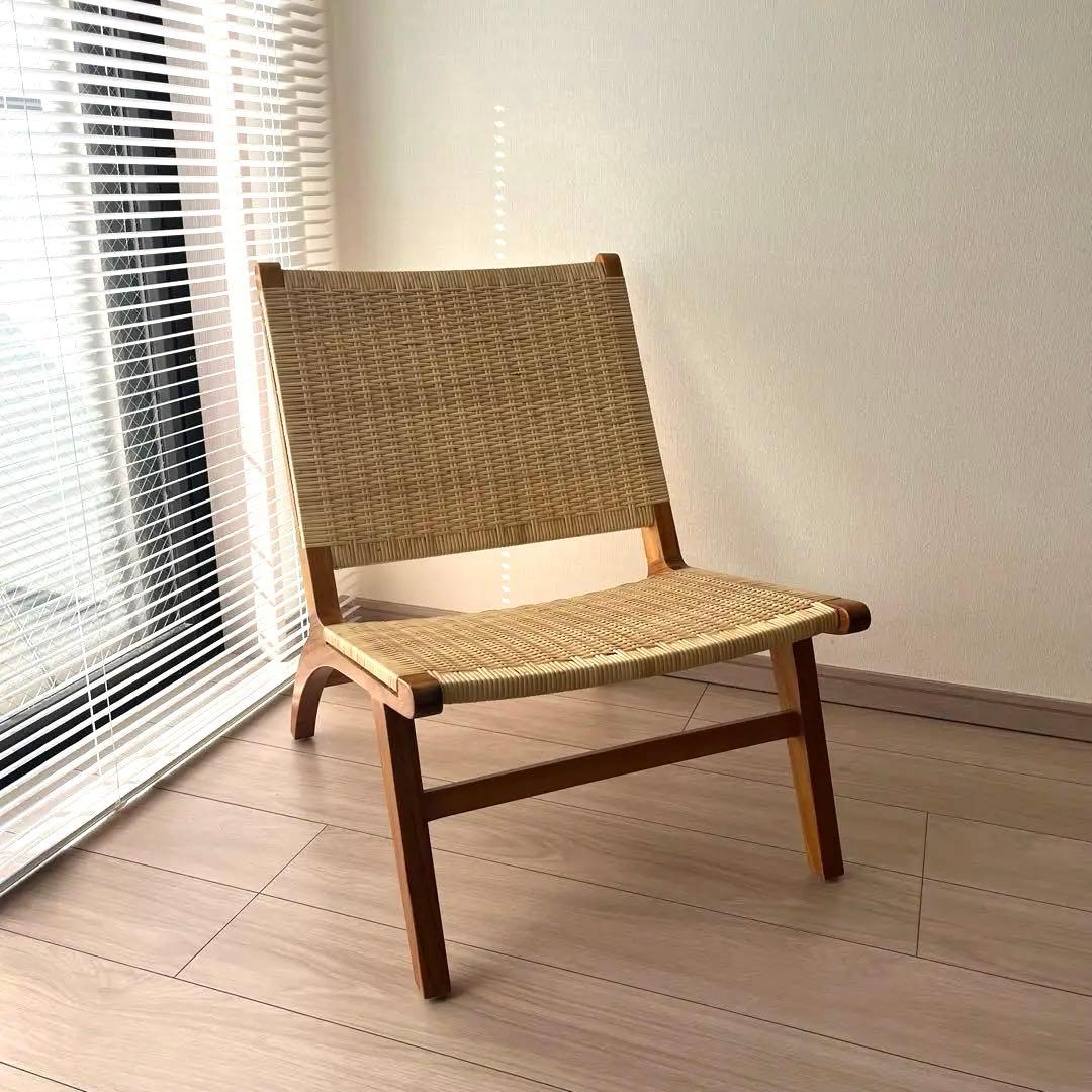 ラタンチェア　チーク無垢材