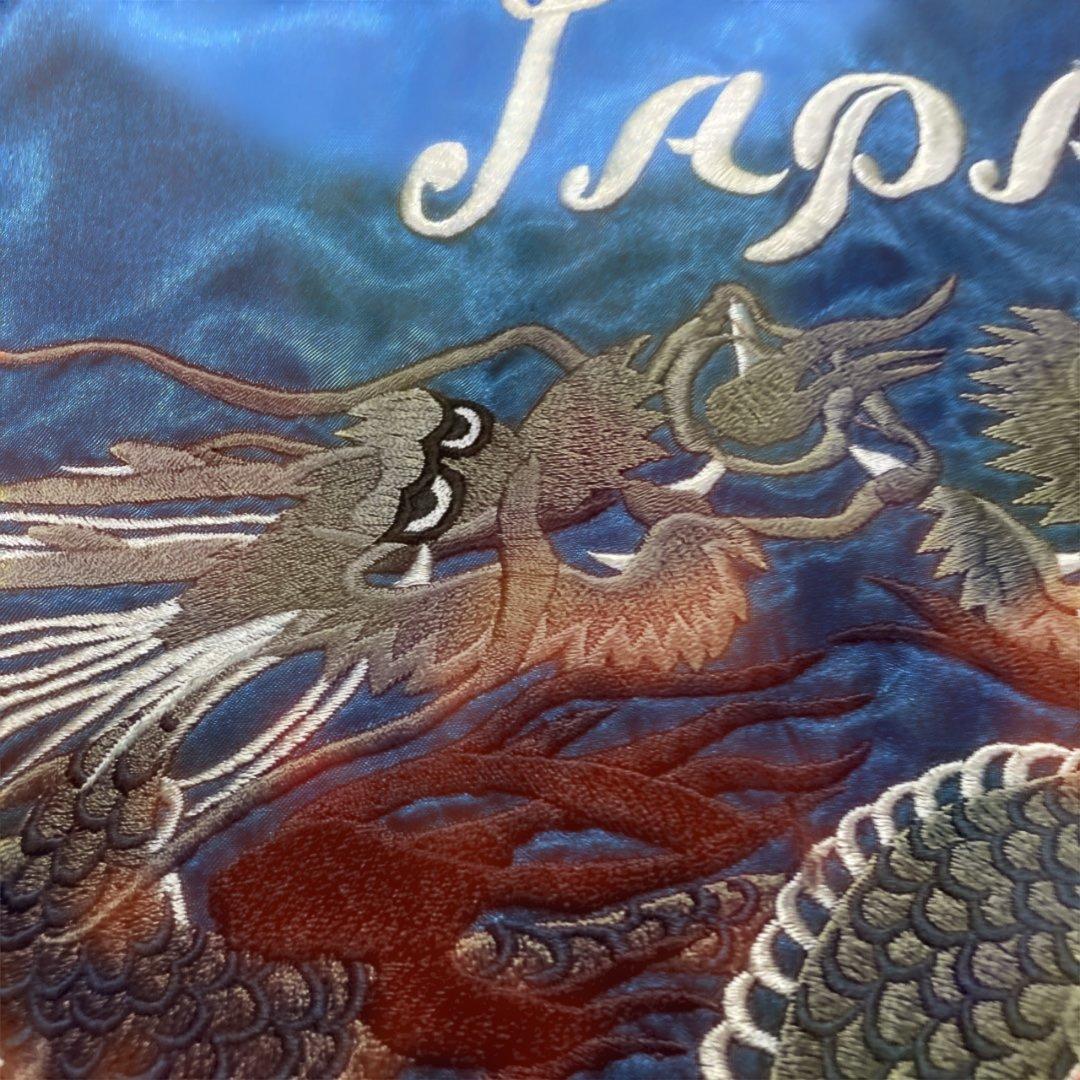 【リバーシブル】スカジャン スーベニアジャケット L位 龍 鷲 富士山 豪華刺繍