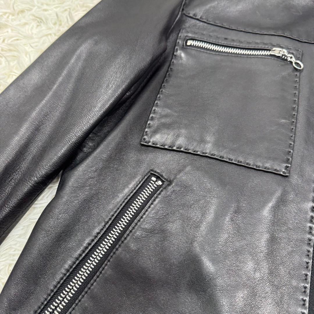極美品✨AVIREX　レザージャケット　ブラック　ライダース　羊革　本革 M