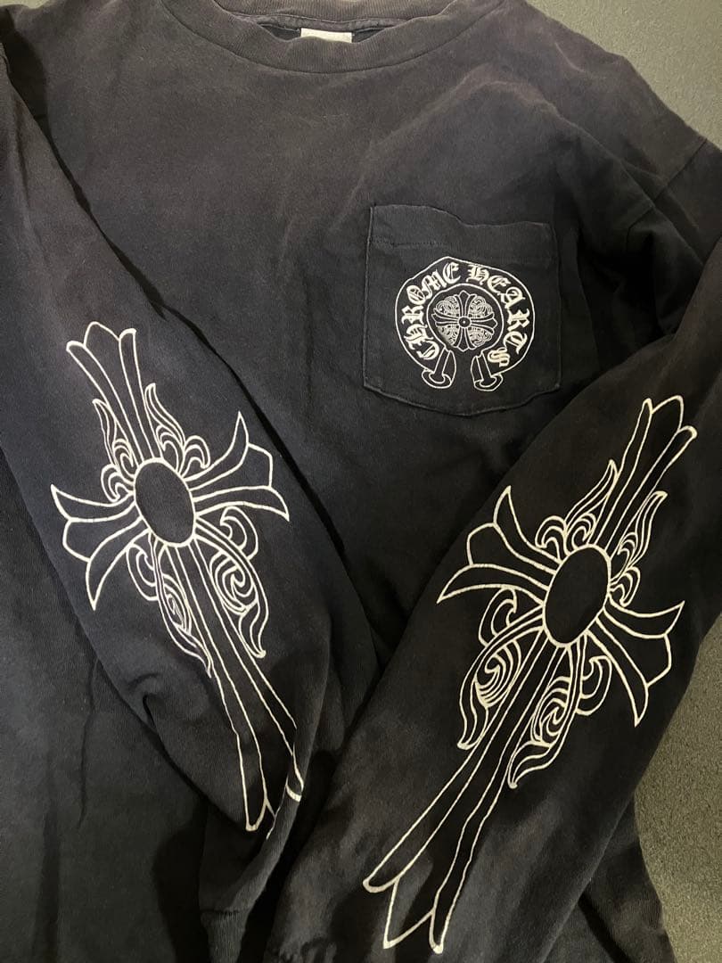 ヴィンテージ　クロムハーツ　ブラック　ロンT フローラル　ホースシュー　US M