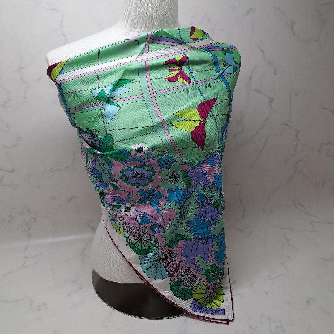 a*n様 20251223　エミリオプッチ　スカーフ　富士山　折り紙　鳥　蝶　花