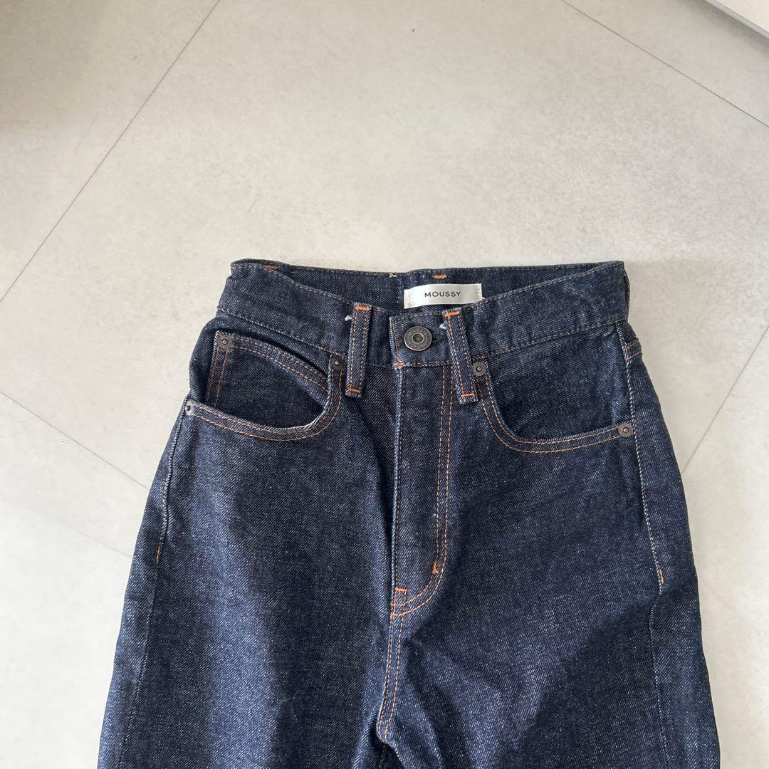 美品 moussy MVS フレアデニムパンツ ストレッチ ハイウエスト 22