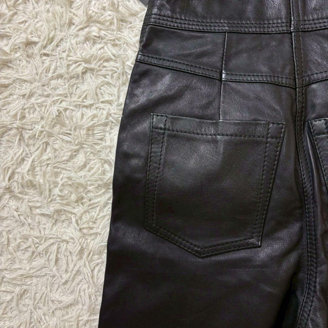 極美品　ディーゼルブラックゴールド　レザーサロペット　ラムレザー　イタリア製