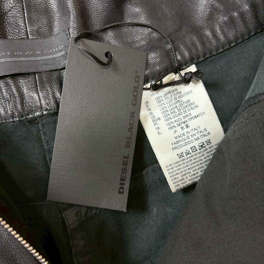 極美品　ディーゼルブラックゴールド　レザーサロペット　ラムレザー　イタリア製