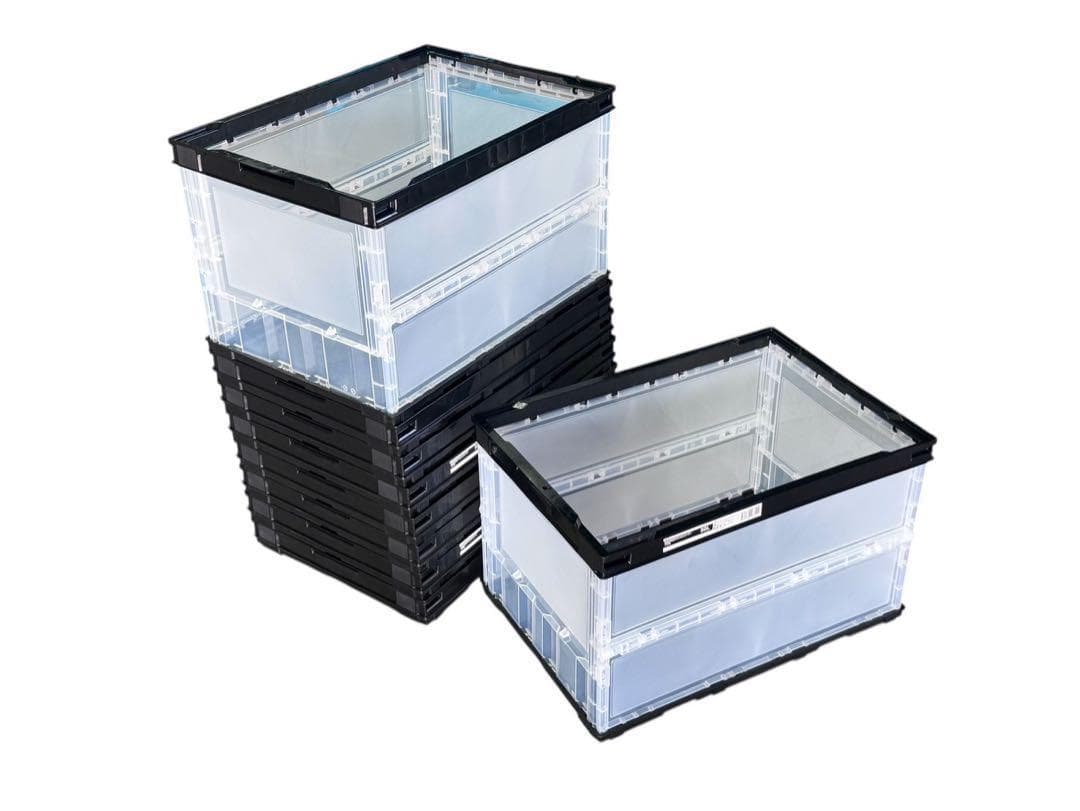 ３セット　オリコン　軽量薄型　折りたたみコンテナ　ケース　９個　ブラック