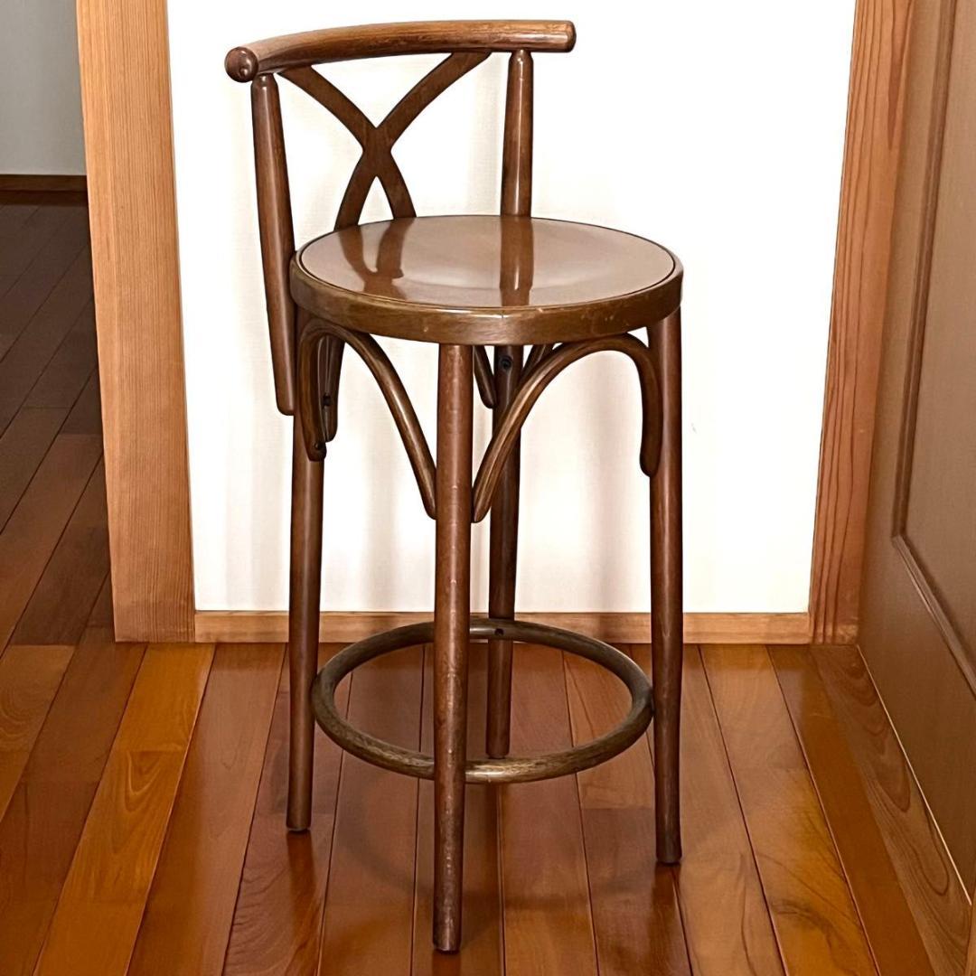 アダル ADAL ハイスツール カウンターチェア 木製 古道具 椅子 二脚セット