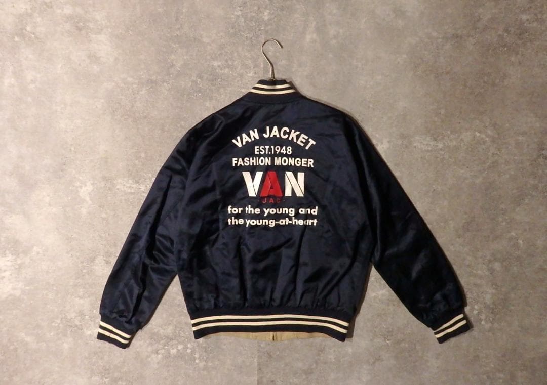 VAN JACKET スイングトップ L リバーシブル ネイビー×ベージュ