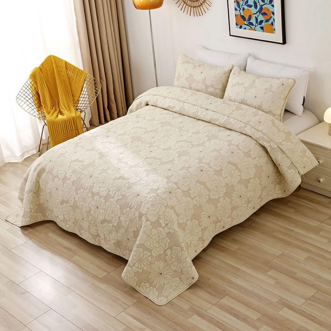 キルトベッドカバー3点セット綿マルチカバー キルティング 282