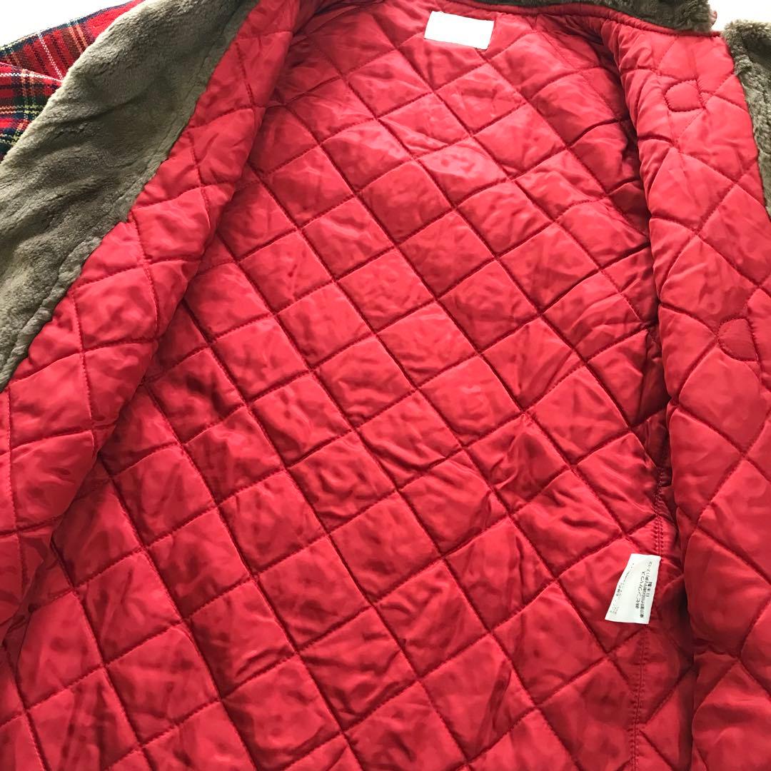 PINK HOUSE タータンチェック ボア ダッフルコート 赤 希少 フリー
