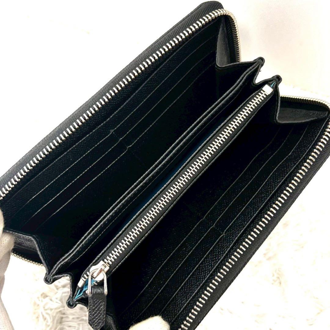 極美品　未使用に近い　ブルガリ　長財布　ビーゼロワン　リング　レザー　ブラック