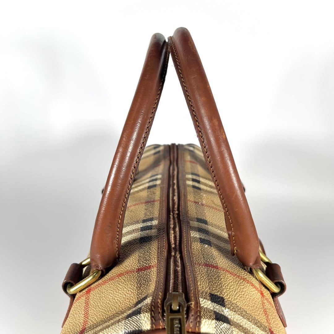 BURBERRY バーバリー　ノバチェック柄　ボストンバッグ　ホースロゴ