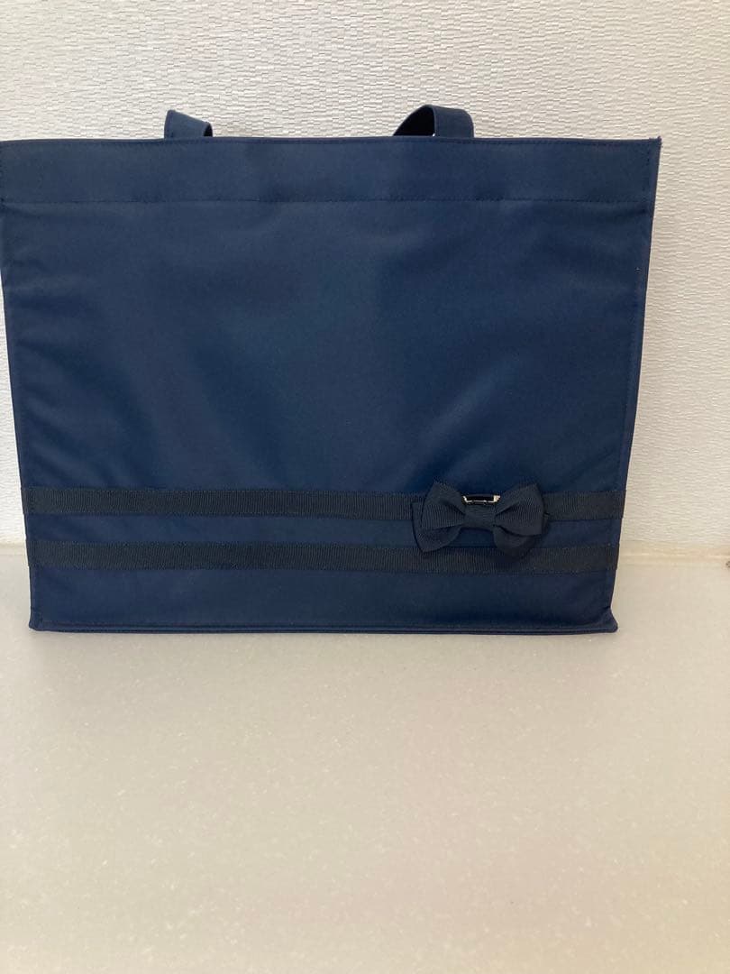 CHOPIN ネイビー リボン付きトートバッグお受験サブバック両親用