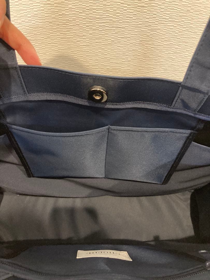 CHOPIN ネイビー リボン付きトートバッグお受験サブバック両親用