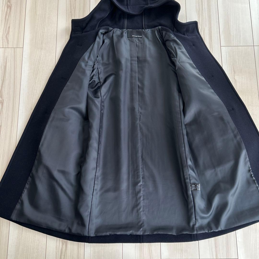 美品 グリーンレーベルリラクシング ダッフルコート 紺 ウール 大きいサイズ