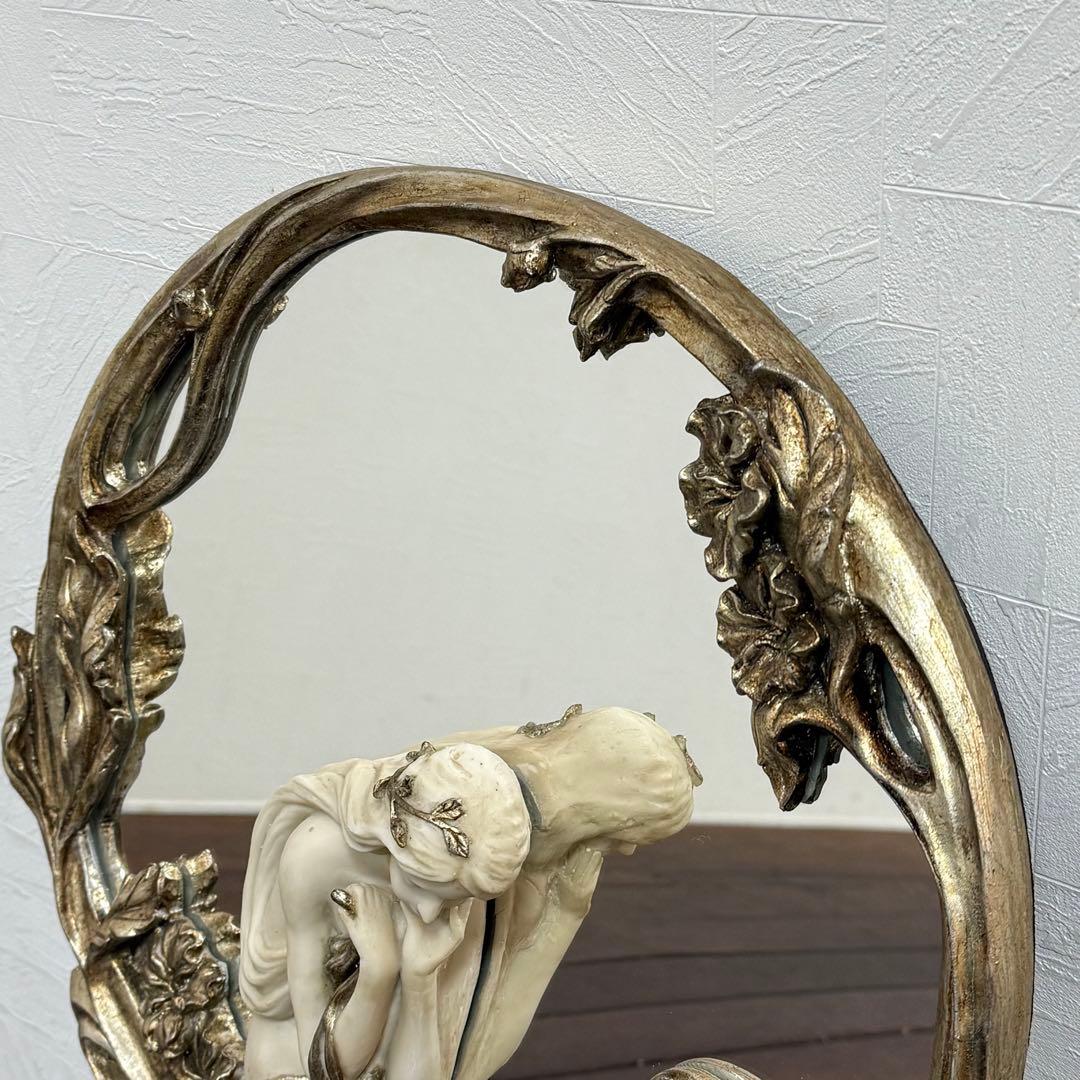 H21K102f アンティーク調 ロココ調 アールヌーボー ウォールミラー