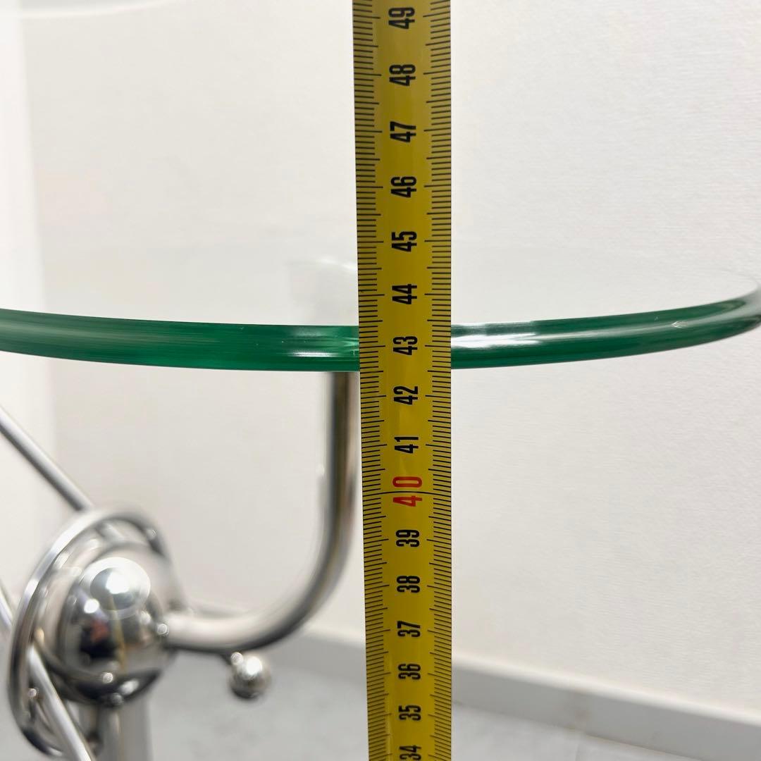 ガラス×大理石調 2段サイドテーブル モダンデザイン