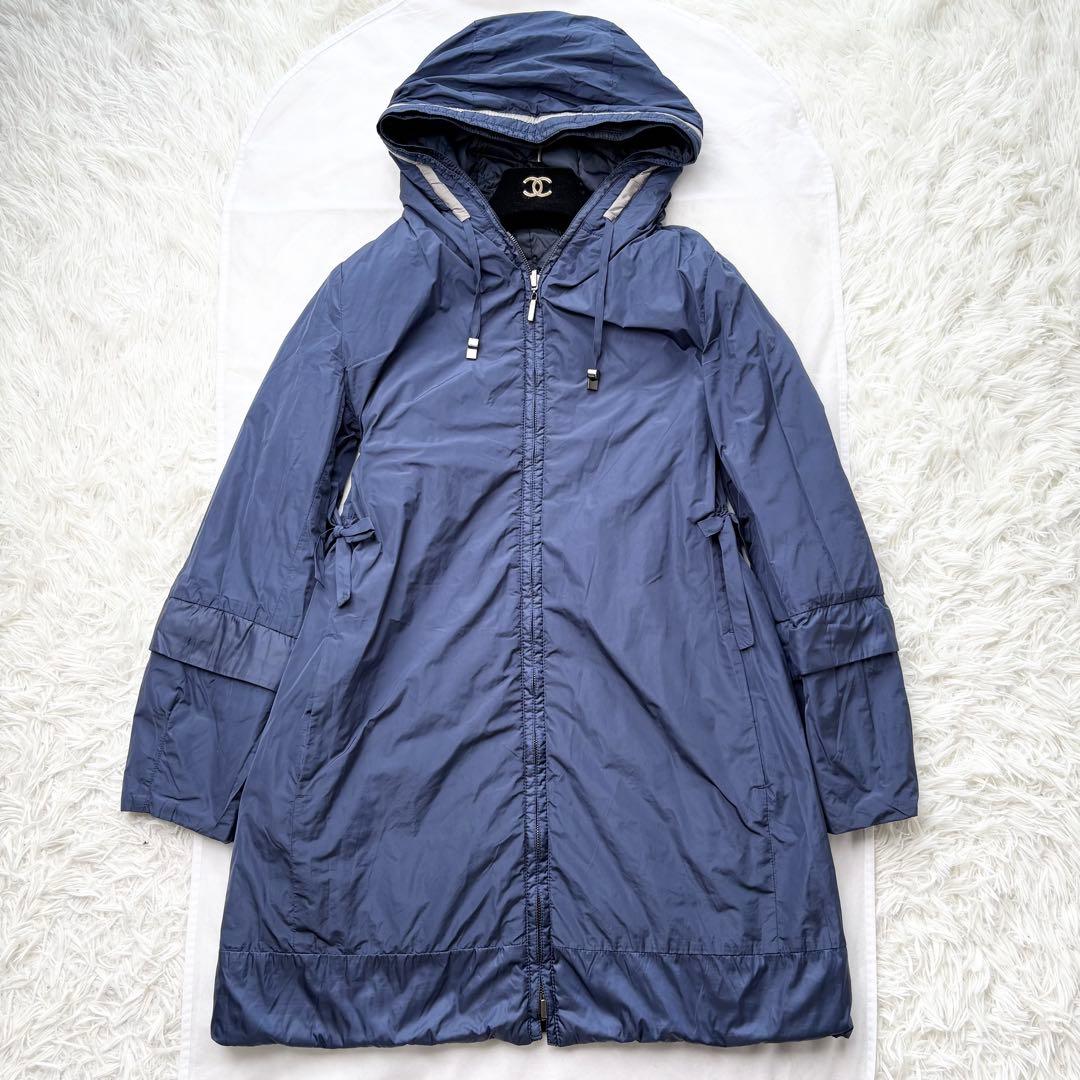 マックスマーラ ライトダウン コート ロング リバーシブル ベルト フード 42