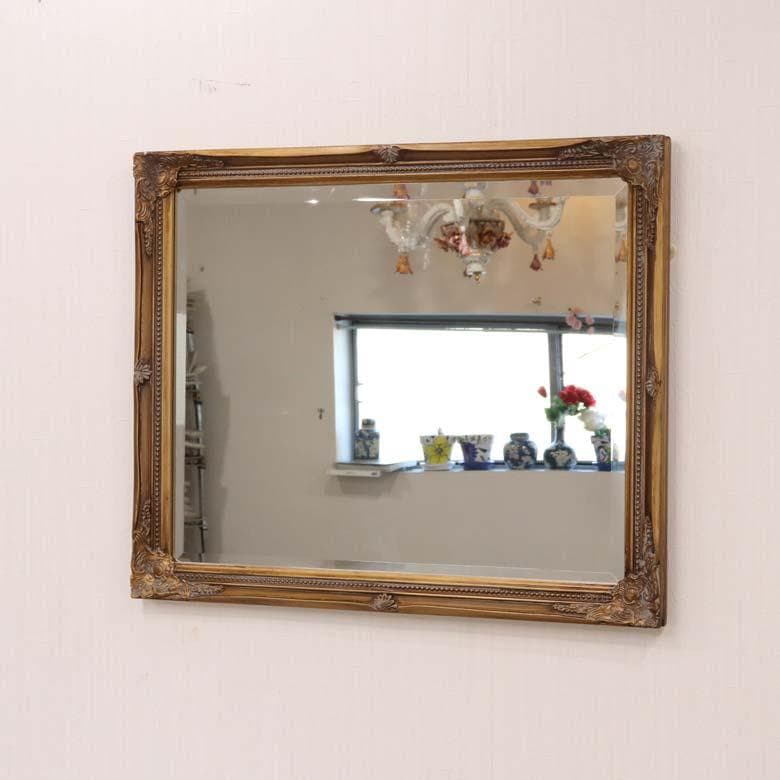 ミラー 壁掛け ブラウン 縦横兼用 鏡 ヴィンテージ ミッドセンチュリー