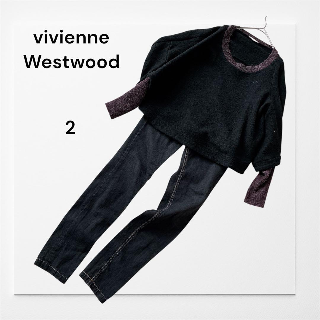 ヴィヴィアンウエストウッド　ジーンズ　デニム　スキニー　オーブ　刺繍