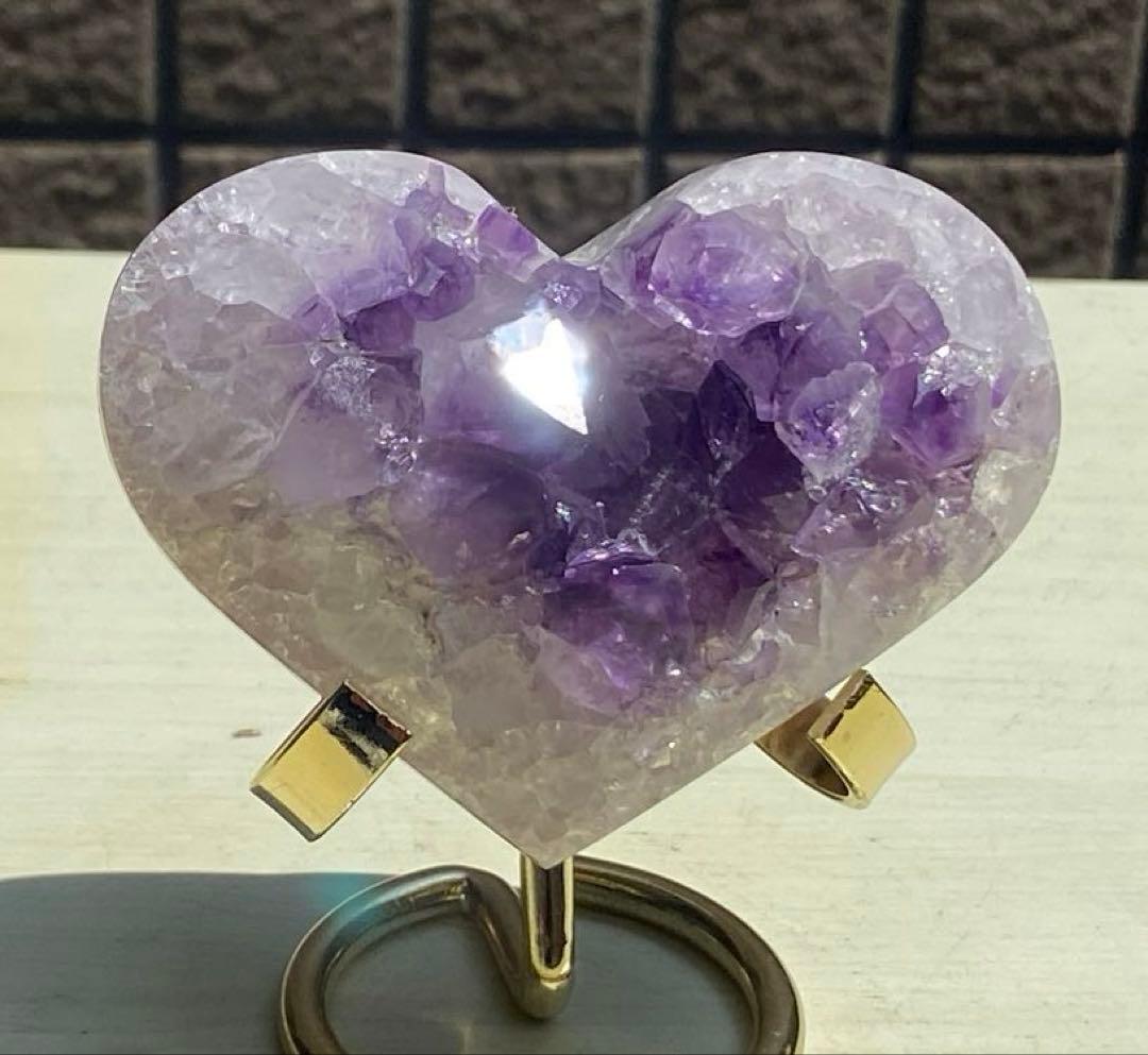 最高品質！ウルグアイ産⭐虹入り！アメジストハート RM13