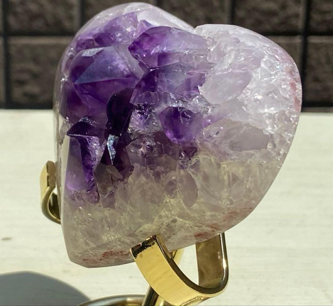 最高品質！ウルグアイ産⭐虹入り！アメジストハート RM13