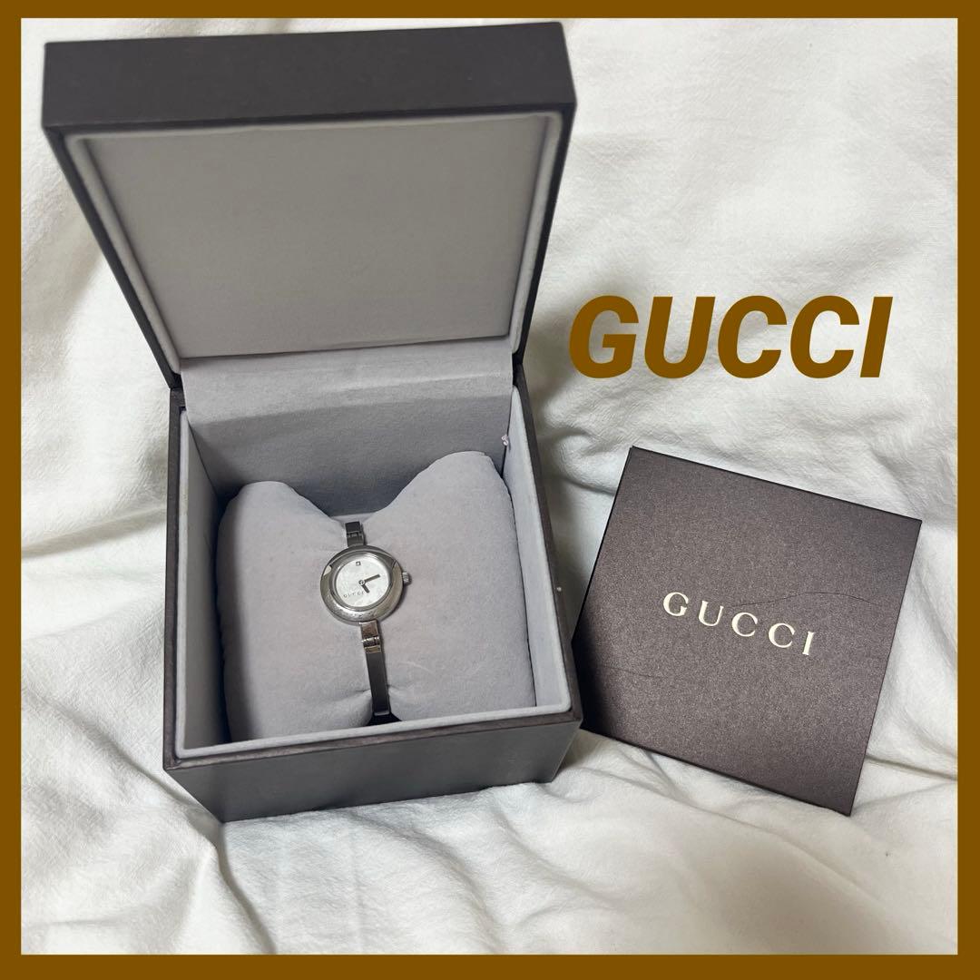 GUCCI グッチ　腕時計　レディース 105 1Pダイヤ フラワー バングル