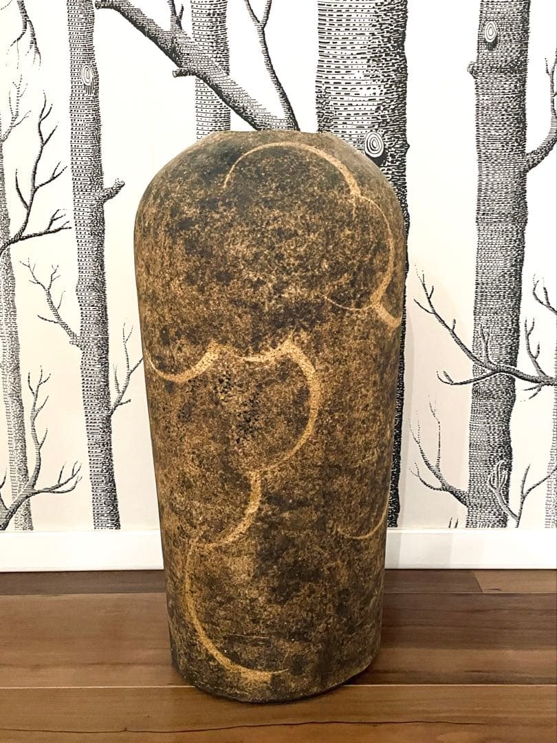 インテリア フラワーベース・花器（日本工芸会正会員 寺本 守 焼〆彩泥花器）