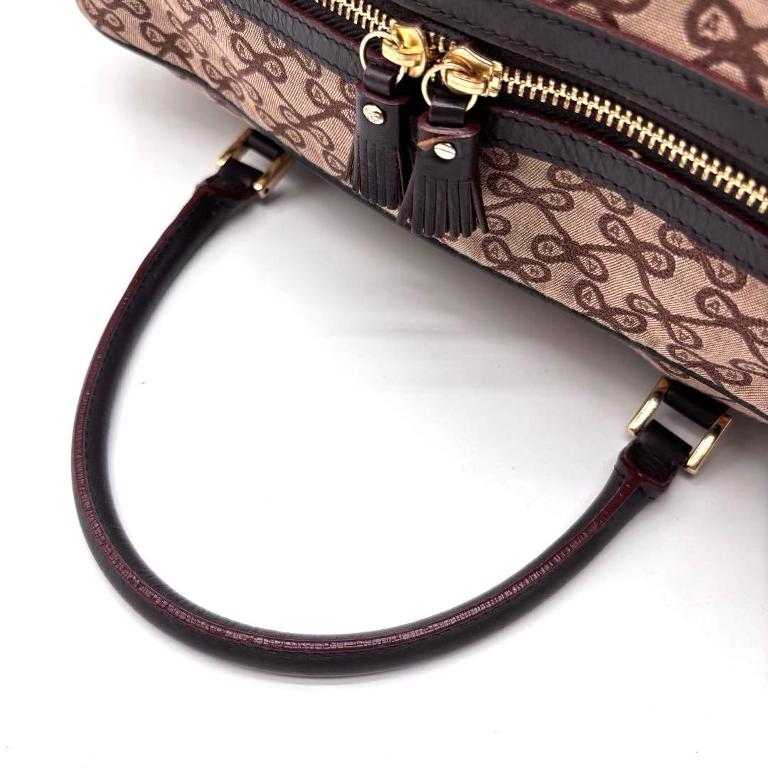 ✨希少✨アニヤハインドマーチ　ボストンバッグ　2way　リボン柄　総柄　ブラウン