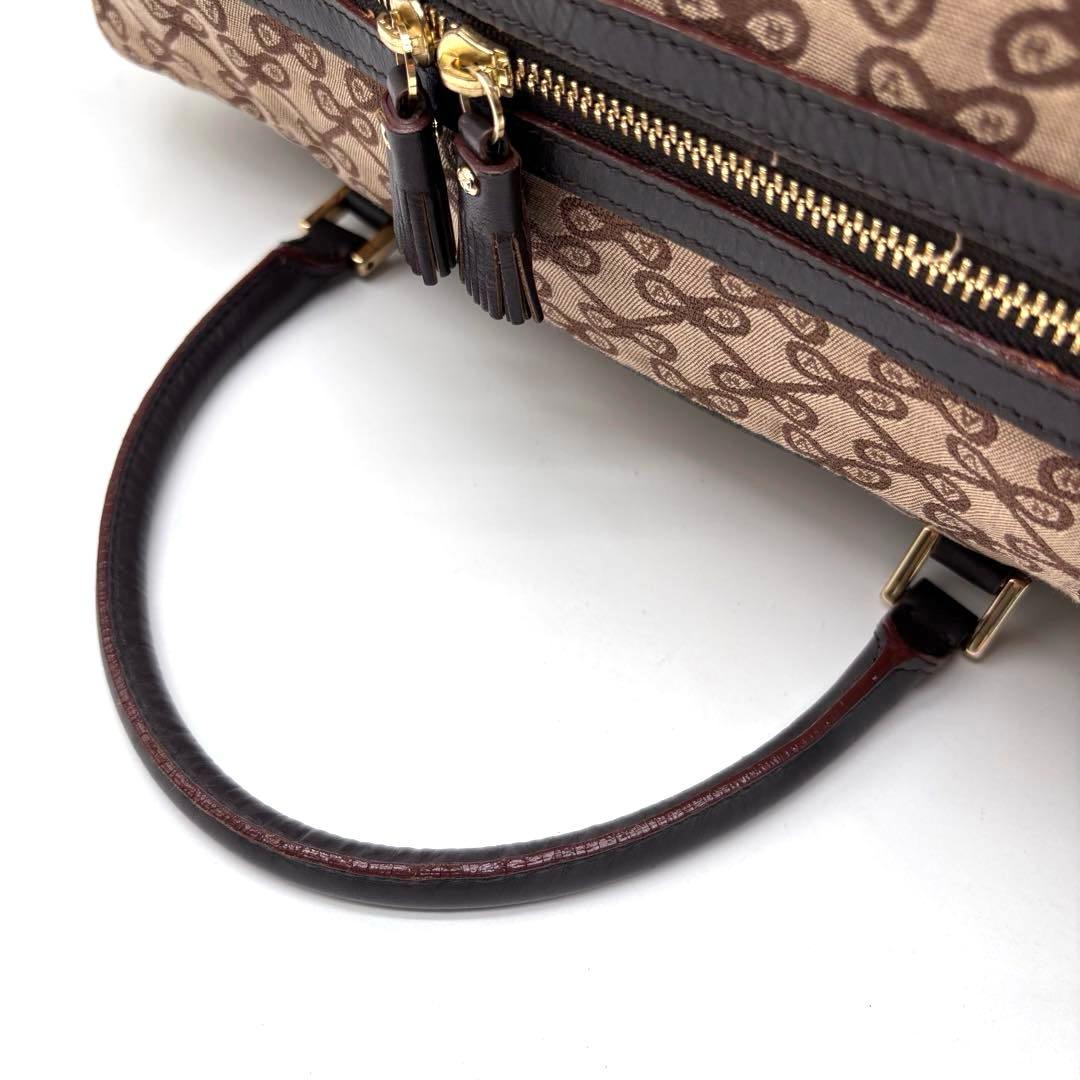 ✨希少✨アニヤハインドマーチ　ボストンバッグ　2way　リボン柄　総柄　ブラウン