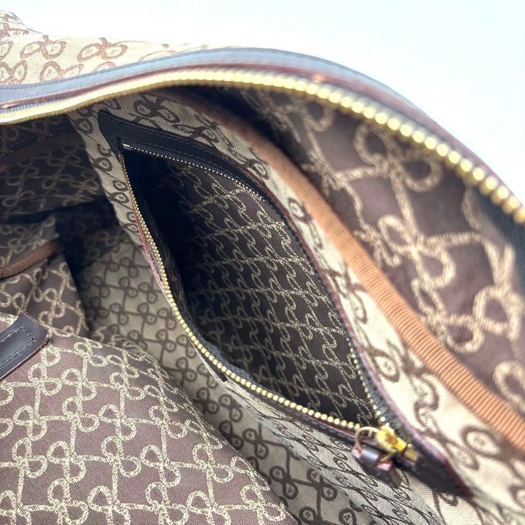 ✨希少✨アニヤハインドマーチ　ボストンバッグ　2way　リボン柄　総柄　ブラウン