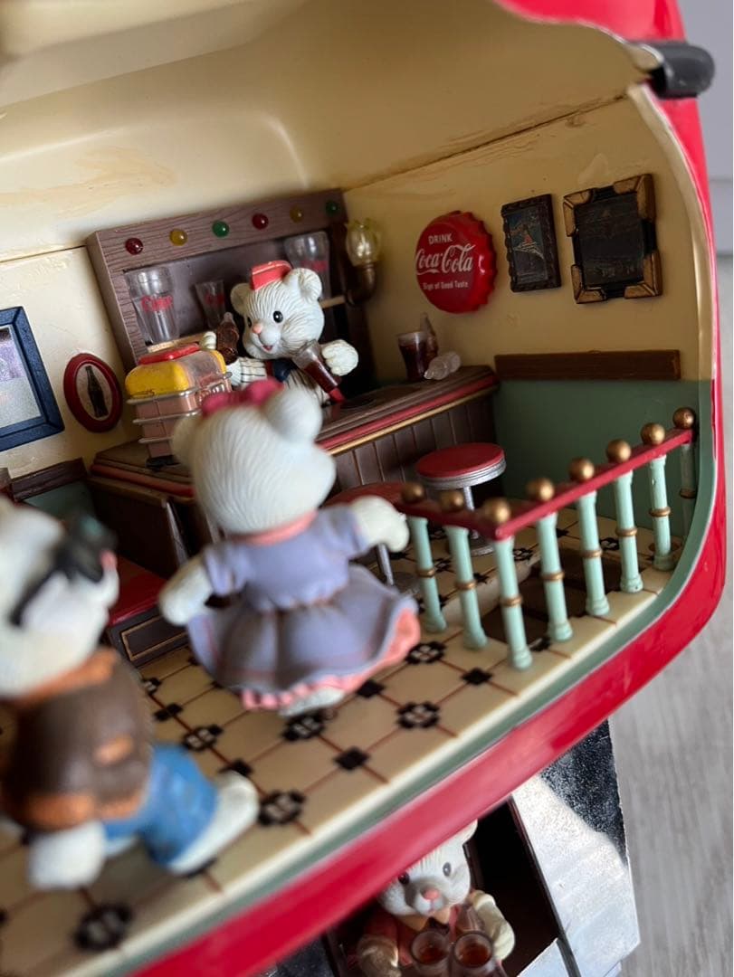 アメリカビンテージ光って動くコカコーラソーダショップミュージックボックス1991